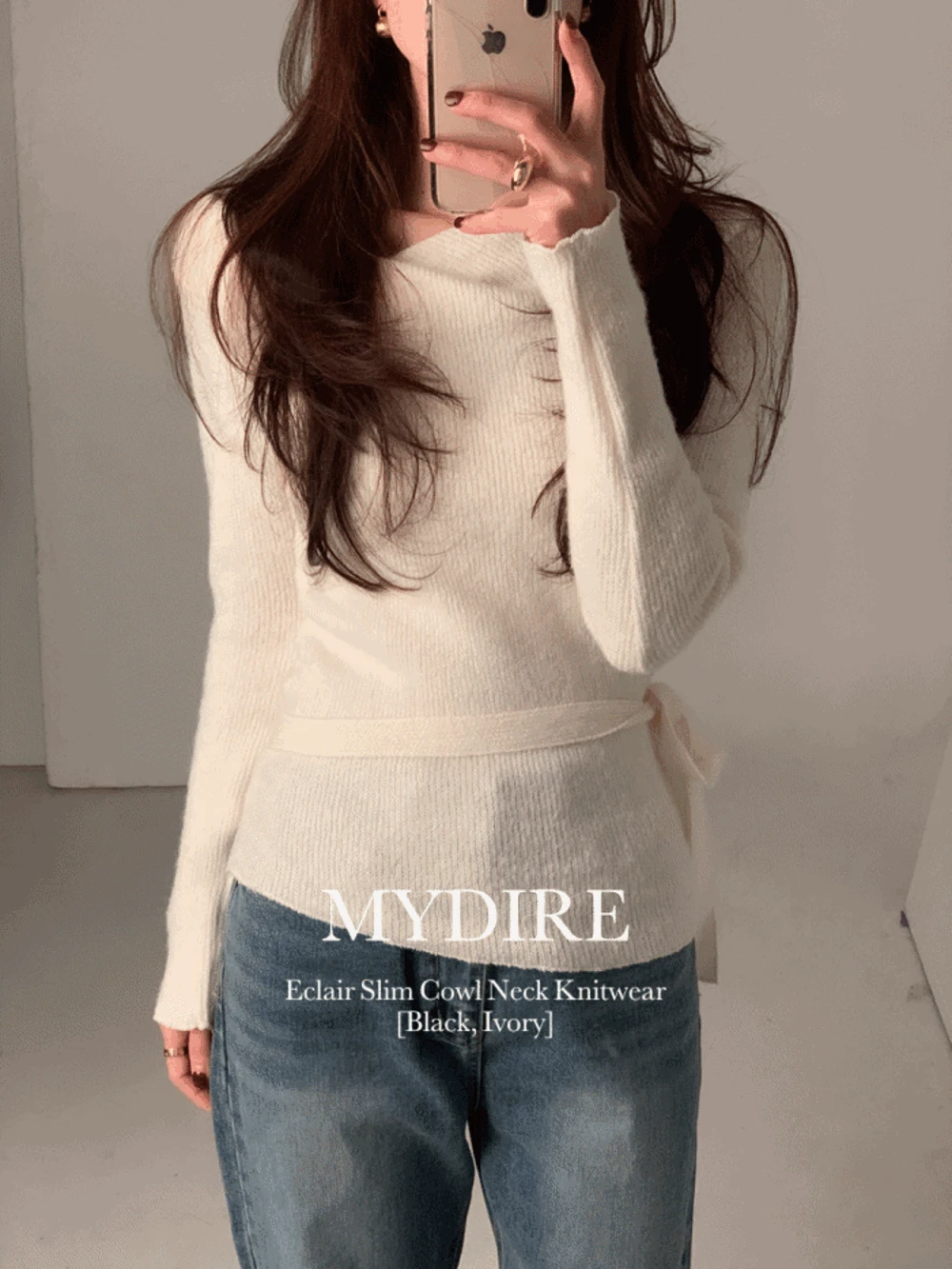 에끌레어 슬림 카울넥 니트 2color