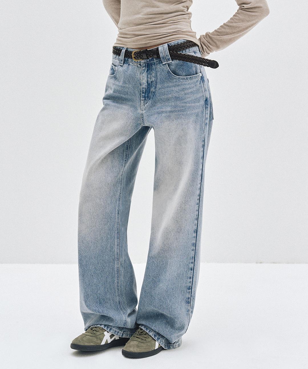 데케트우먼 Signature Low Rise Wide Jeans DCWPT004LBlueB