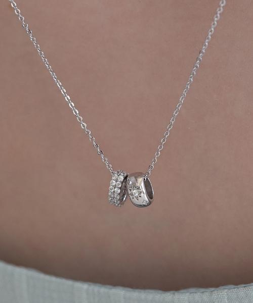 (실버925) 더블 노트 팬던트 목걸이 NZ2476